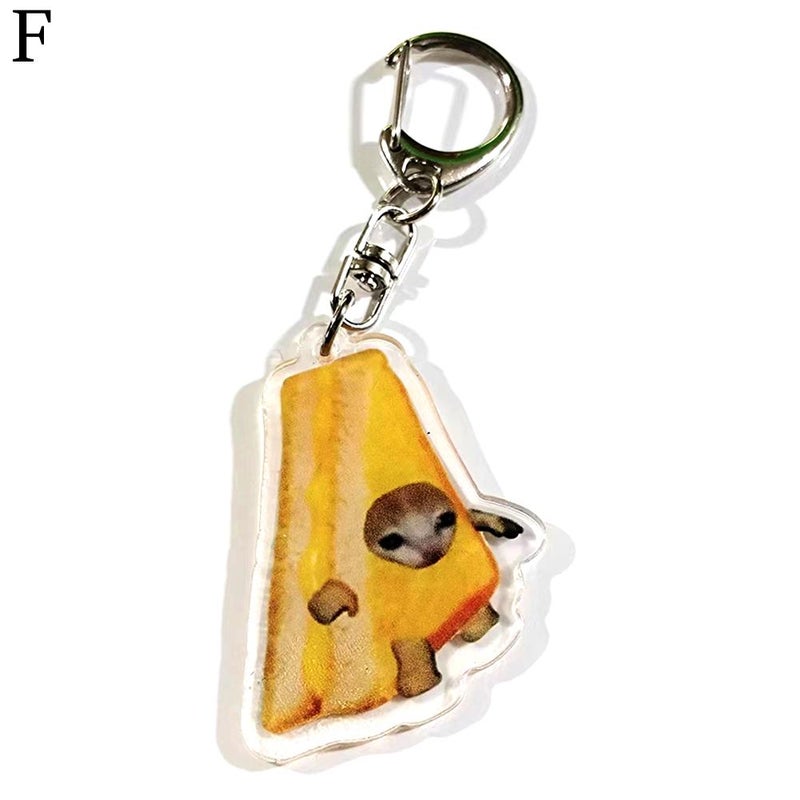 Food-themed cat head emoji keychains, trending online, silly, everything can be cat head, Xiaohongshu bestseller backpack charms